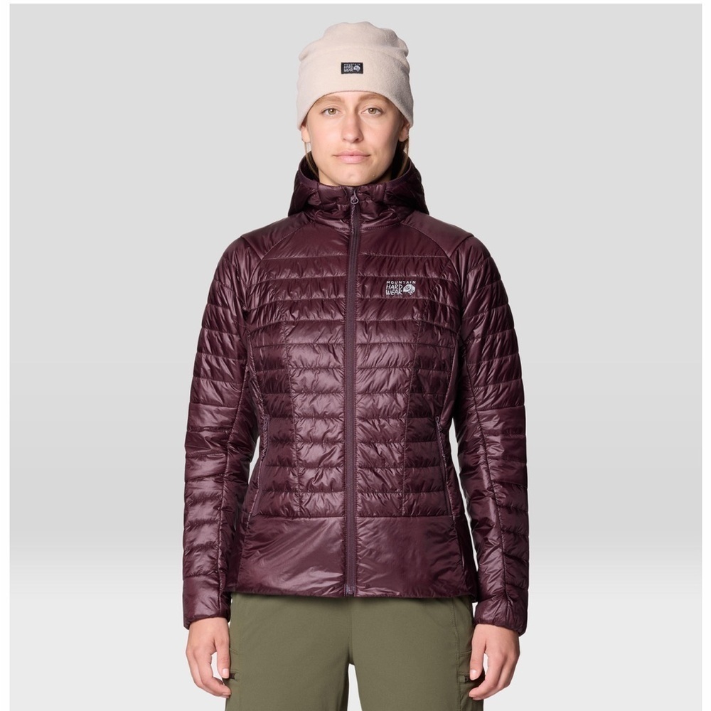 Mountain Hardwear Women's Large Ghost Shadow Hooded Jacket Blackberry NWT Puffer - Picture 6 of 7